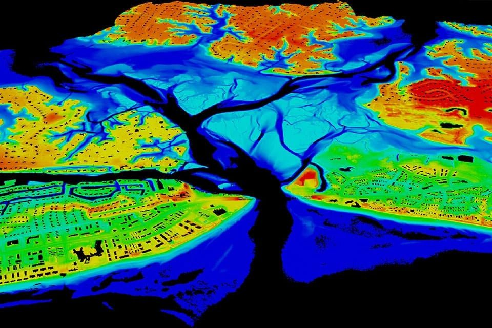 Lidar-derived slope and curvature map used for management zones